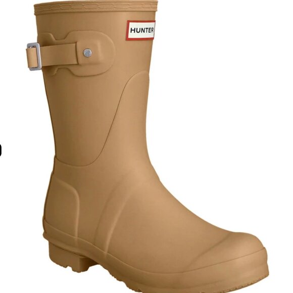 Hunter Original Short Rubber Gravel/Biscuit Wellington Rain Boots - Picture 2 of 6